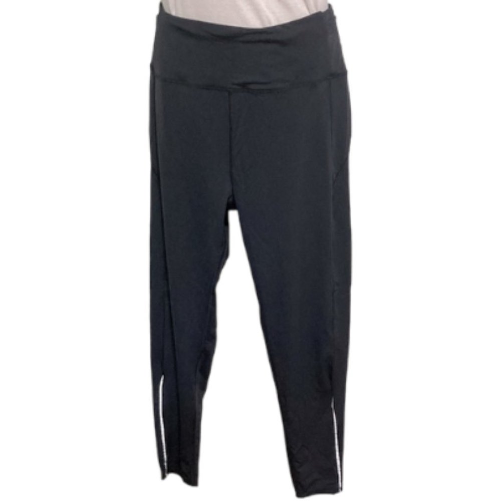 MARIKA Leggings Jogging Pants Black Silver Reflective Accents Women's XL